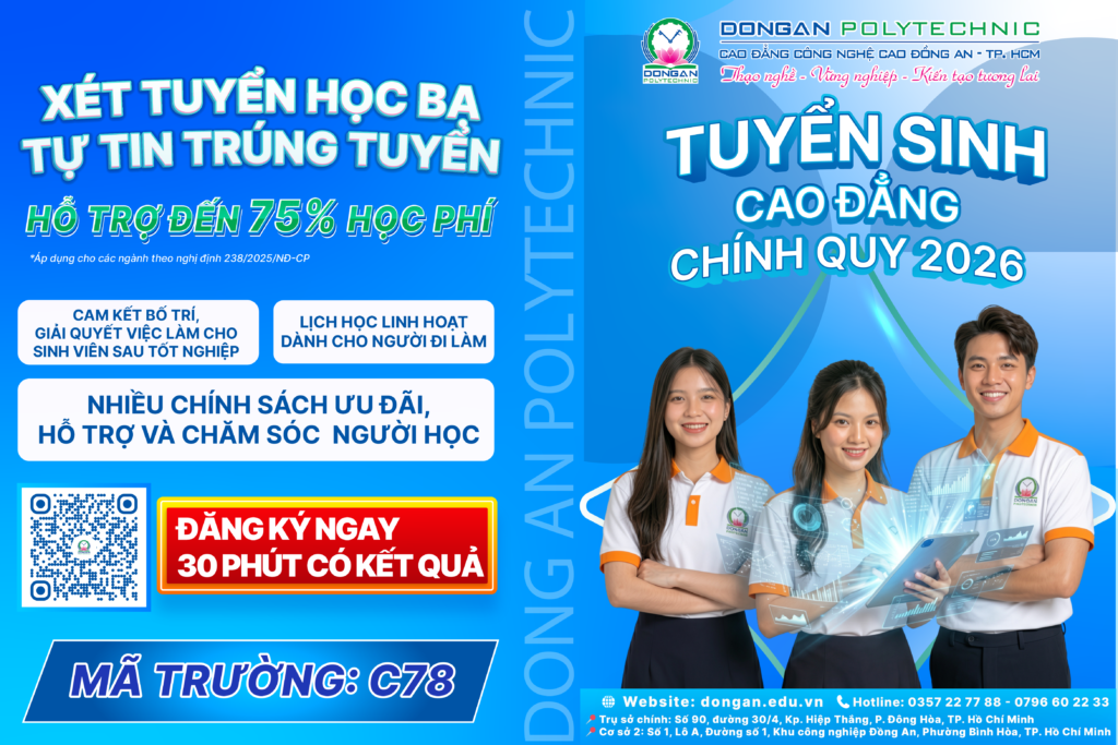 XÉT HỌC BẠ ONLINE – CAO ĐẲNG CHÍNH QUY 2026: KHỞI ĐẦU THÔNG MINH, VỮNG VÀNG SỰ NGHIỆP